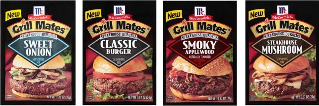 McCormick Grill Mates Steakhouse Burgers Seasoning mixes